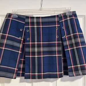 Lip Service Blue Red Pleated Skater Skirt